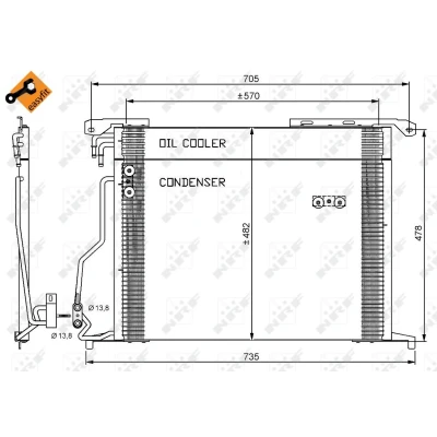 Imagen de NRF EASY FIT 35578 Condensador con junta anular 13,8 Aluminio 570 MERCEDES BENZ: Clase S Berlina, Coupé
