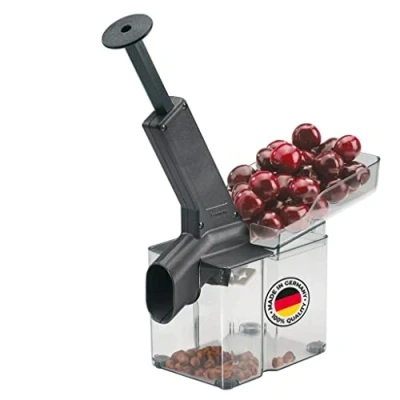 Imagen de Westmark 4070226Z Deshuesador de cerezas con borde biselado y cassete grande, plástico/acero inoxidable/aluminio, cereza omat, antracita/transparente