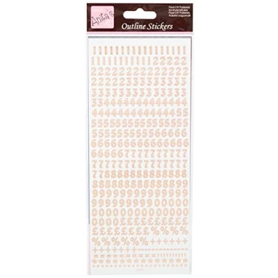 Imagen de Anita&#039;s Pegatinas de números grandes, color oro rosa sobre blanco, ANT 810263
