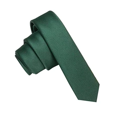Imagen de JEMYGINS Corbata de Hombre Ajustada Color Sólido a Rayas Diagonales 4 cm Ancho Verde oscuro