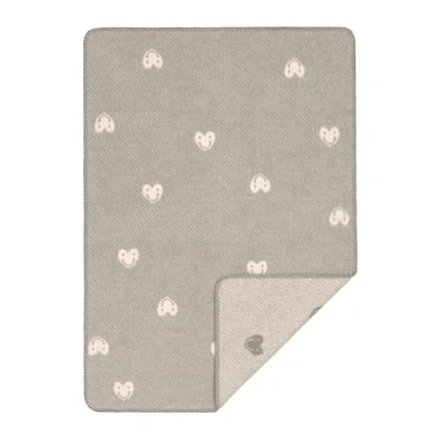 Imagen de LÄSSIG Manta de Punto para bebé, 100% algodón orgánico, diseño corazón Gris/Rosa