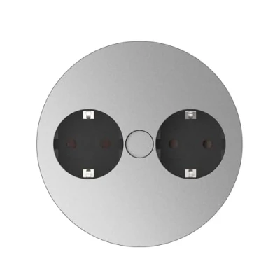 Imagen de Bachmann twist Caja circular empotrar mesa 2xschukos negro 105mm