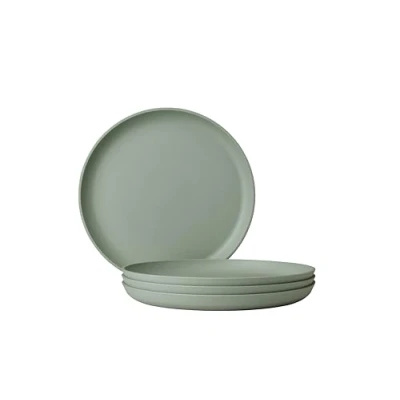Imagen de Mepal Plato de desayuno 4 piezas Silueta Apto para lavavajillas y microondas Platos plástico llanos Vajilla 23 cm Nordic sage