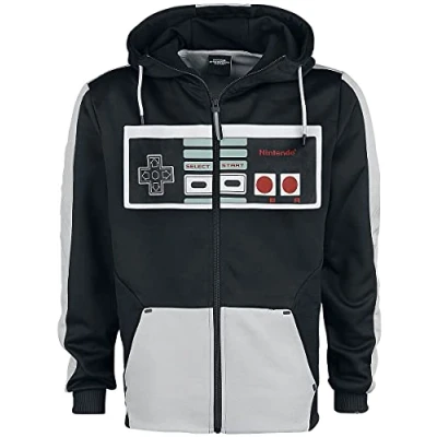 Imagen de Nintendo NES Entertainment System Chaqueta con Capucha para Hombre, Color Gris, Multicolor, M