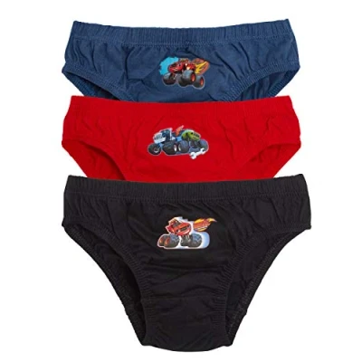 Imagen de Blaze Boys and The Monster Machines Calzoncillos para niños (paquete de 3), Azul, rojo y negro, 5 6 años