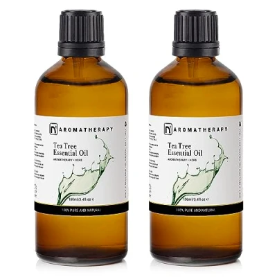 Imagen de n2 Aromatherapy Aceite Esencial de Árbol Té 200 ml (2x100ml) Puro y Natural para Cuidado la Piel, Uñas, Cuerpo, Cabello, Pelo