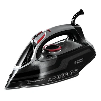 Imagen de Russell Hobbs Plancha de Ropa Powersteam Ultra 3100W, Suela Cerámica, Planchado Seco, Golpe Vapor 210 g, Antical, Antigoteo, Función Autolimpieza, Apagado Automático, Negro
