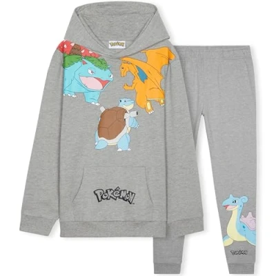 Imagen de Pokémon Conjunto Chándal Niño Sudadera con Capucha y Pantalones Niños (Gris, 11 12 Años)