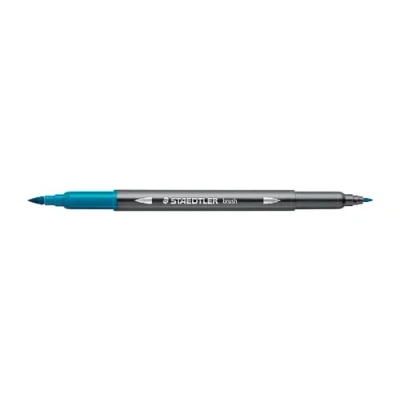 Imagen de Staedtler aquarell Journey 3001 59 Rotulador de doble fibra (punta fina y punta pincel flexible, 10 rotuladores verdes ópalos, tinta fibra)