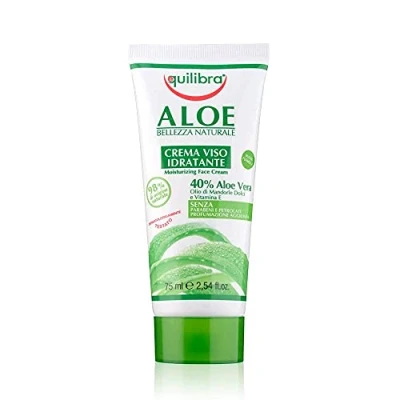 Imagen de Equilibra Cuidado Facial, Crema Hidratante Facial Calmante a Base de Aloe Vera para Pieles Sensibles, Delicada, Protectora, Rápida Absorción, Fórmula no Grasa, 75 ml