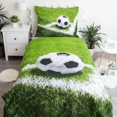 Imagen de Dekbedovertrek met Voetbal Corner 1 Persoons 140 x 200 + 70 90 cm Multi