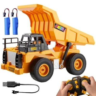 Imagen de JOYIN Camión Volquete Juguete con Control Remoto, Tractor de RC 2,4 GHz Luz, Vehículos Construcción, Coche para Niños 3 4 5 6 7 8 Años, Regalo Cumpleaños Navidad