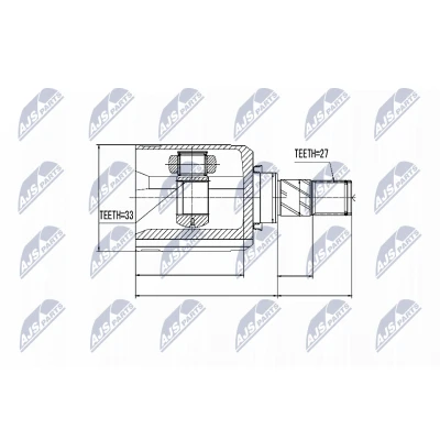 Imagen de NTY NPW NS 032 Junta Homocinética Eje delantero, izquierda, lado de engranaje NISSAN: Qashqai / Qashqai+2 I, I Van