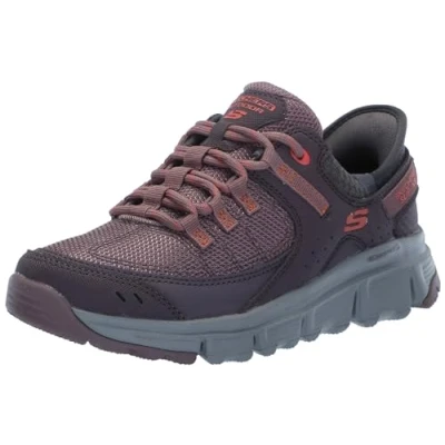 Imagen de Skechers Summits AT, CUMBRES EN Mujer, Burgundy Synthetic/Mesh/Multi Trim, 43 EU