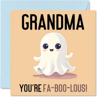 Imagen de tarjetas de cumpleaños para abuela Fa Boo Lous Divertida tarjeta feliz parte nieto nieta, regalos gran cumpleaños, felicitación broma 145 mm x