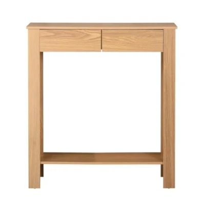 Imagen de Calicosy Consola de 2 cajones (2 cajones, decoración roble, 79 cm, almacenamiento práctico, ahorro espacio, para entrada, 29 x 86,5 cm)