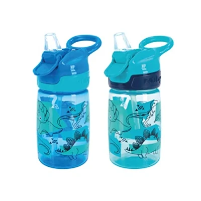 Imagen de Nuby Botella de agua Incredible Gulp, no se derrama, activa, para niños pequeños, 360 ml/12 oz, asa transporte, apta lavavajillas y microondas, vaso adecuado más 18 meses