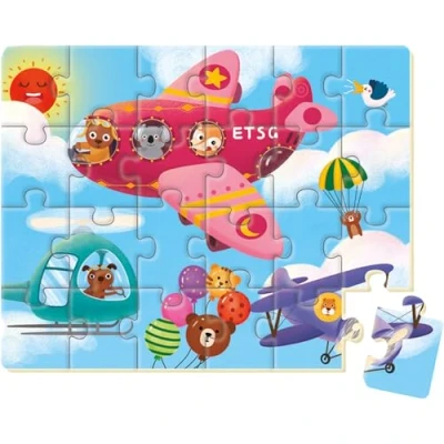 Imagen de Dohe Educa Puzzle Progresivo Infantil 24 Piezas de Cartón, Temática Aviones, Rompecabezas para Niños 3 4 Años, Material Educativo