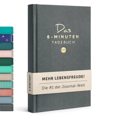 Imagen de 6 Minuten Tagebuch PUR für Erwachsene 2025 (Das Original) Achtsamkeitstagebuch, Wissenschaftlich Fundiertes Journal Buch Dankbarkeitstagebuch Mehr Resilienz &amp; Selbstliebe