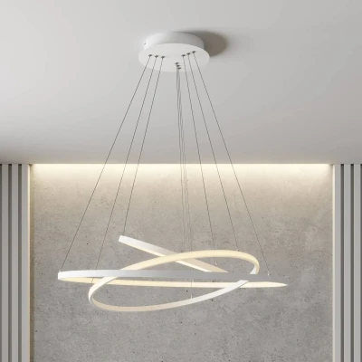 Imagen de LED lámpara colgante &#039;Ezana&#039; (Moderno) en Blanco hecho de Metal e.o. para Salón &amp; Comedor (1 llama,) Lucande colgante, lámpara, techo,