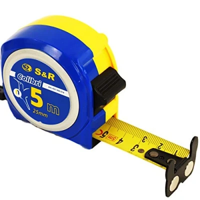 Imagen de S&amp;R Cinta Métrica 5,0 m x 25 mm, Profesional con cabeza magnética y banda en nylon