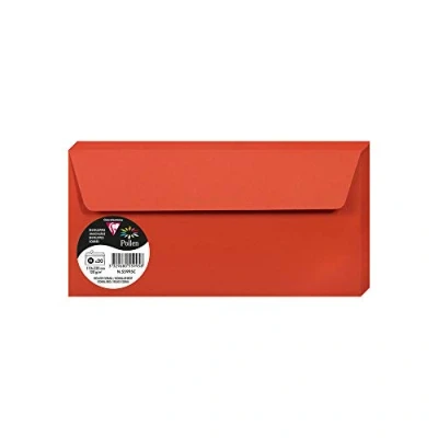 Imagen de Clairefontaine Pack de 20 sobres Pollen, color rojo coral 22 x 11 0.10