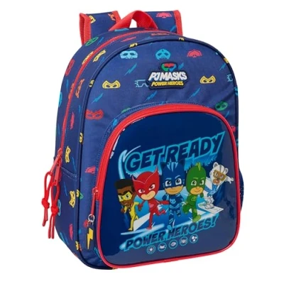 Imagen de Safta PJMASKS READY Mochila Escolar Infantil Animada, Niño, Infantil, Adaptable a Carro, Ideal para Niños en Edad Escolar, Cómoda y Versátil, 26x11x34 cm, Color Azul marino