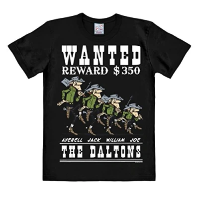 Imagen de Logoshirt THE Daltons Wanted Camiseta estampada, Hombre, Talla: XS, Schwarz