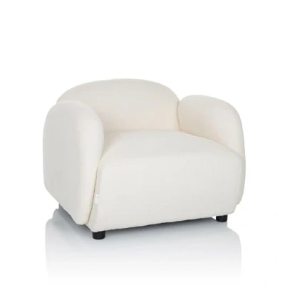 Imagen de hjh LIVING sillón tapizado con reposabrazos VERDUNA Tejido Teddy, Confortable tapizado, reclinable, para salón Dormitorio, Blanco
