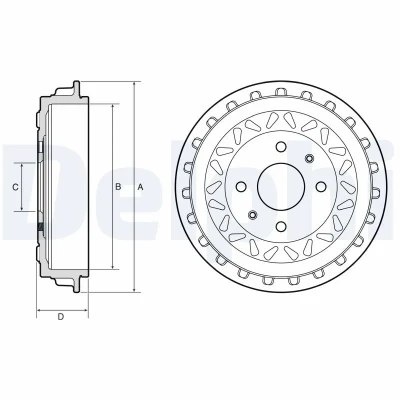 Imagen de DELPHI BF663 Tambor de Freno 258mm