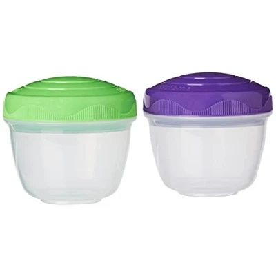 Imagen de Sistema Yogurt To Go recipientes para guardar alimentos 150 ml Tarrinas pequeñas aperitivos Sin BPA Colores variados 2 unidades