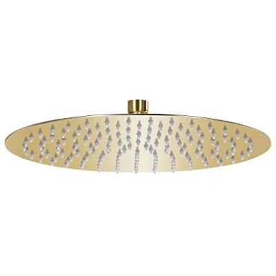 Imagen de vidaXL Cabezal de Ducha Redondo Efecto Lluvia Cuarto Baño Accesorio Rociador Boquillas Giratoria Área Amplia Acero INOX Dorado 30 cm