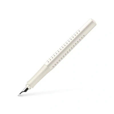 Imagen de Faber Castell Pluma estilográfica Grip 2010 B Molinillo de coco, color blanco
