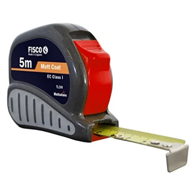 Imagen de Fisco Tri Lok Flexómetro profesional Clase I con caja ABS y empuñadura de goma (5 m x 19 mm)