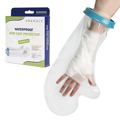 Imagen de Protector de Escayola Impermeable, Protección Yeso (Brazo) Transparente, Silicona Resistente Reutilizable, Flexible &amp; Cómodo Ideal para Usar en Baño o Ducha.