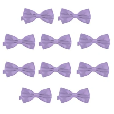 Imagen de DonDon Set de 10 Pajarita para hombre 12 x 6 cm ajustable y lista usar Lila