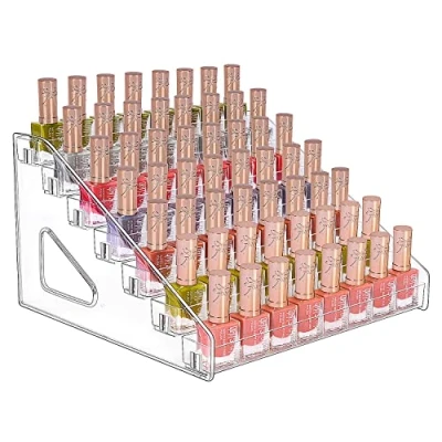Imagen de JessLab Organizador de Esmaltes Uñas, 7 Nivel Transparente Acrílico Estante Uñas Soporte Aceites Esenciales Vitrina Cosmética Maquillaje para Encimera Tocador Baño