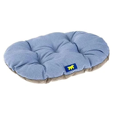 Imagen de Ferplast Cama para Perros y Gatos, Cojín Grandes, Cojin Alfombra casetas Coches Lavable en Algodón con Acolchado Suave, 100 x 63 cm. Cielo Azul