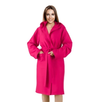 Imagen de Bee Albornoz con capucha de suave microfibra, bolsa exterior, unisex, fucsia, M