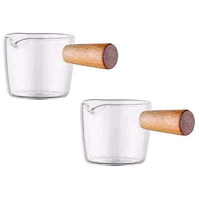 Imagen de PROCTER Crema de Vidrio Transparente 2 Piezas con Manija de, Mini Jarra Leche para Café. 100Ml