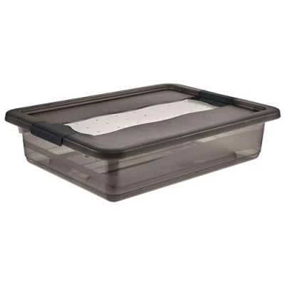 Imagen de keeeper Caja de almacenamiento con tapa y cierre deslizante, 7 L, Transparente, Gris Crystal