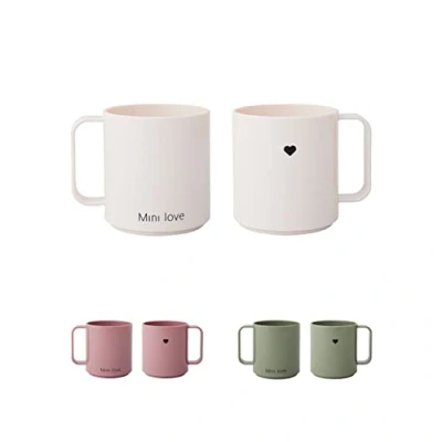 Imagen de Design Letters Vaso mini de Tritan para bebés y niños, color blanco, sin BPA/EA/BPS, con asa, antigoteo, 175 ml, apto lavavajillas
