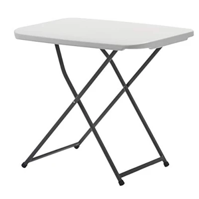 Imagen de KG KITGARDEN Mesa Plegable Auxiliar con Altura Ajustable, 50x75x56 73cm, Rectangular, Blanco