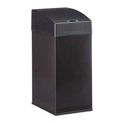Imagen de Relaxdays Cubo Basura Cocina con Sensor, Acero, Negro, 35 X 15 20 Cm