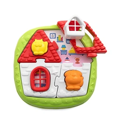 Imagen de Chicco Puzle House&amp;Farm 2en1, Puzzle para Bebés con 8 Piezas, Figuras, 2 Fondos Ilustrados, Diferentes Escenarios, Fabricado en UE, Juguete Educativo Niños de 10 Meses a 3 Años