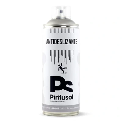 Imagen de PINTUSOL Antideslizante en Spray, Transparente Incoloro, Previene Caídas Resbalones, Suelos Bañeras, Alta Adherencia, Fácil Aplicación, Secado Rápido, Pintura Anti Deslizante Profesional Espray 400ml