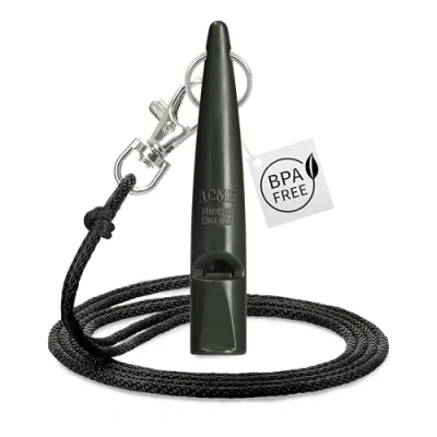 Imagen de silbato para perros Acme N.º 210,5 + cordón de gratuito, original Inglaterra, ideal el entrenamiento canino, material robusto, frecuencia estándar, alta y gran alcance (verde)