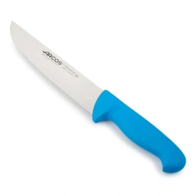 Imagen de Arcos Cuchillo Carnicero Acero Inoxidable Nitrum y Hoja 210 mm. Cocina Profesional para Cortar Carne, Pescado Verduras. Mango ergonómico polioximetileno. Serie 2900. Color Azul.
