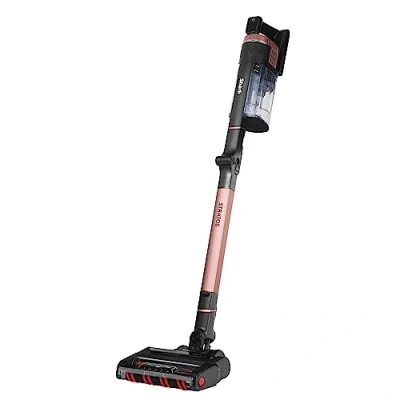 Imagen de Shark Stratos Aspiradora sin cable, 60 min de autonomía, tecnología Anti Hair Wrap y Clean Sense IQ, PowerFins Plus, boquilla estrecha cepillo multisuperficie, rosa dorado/gris oscuro IZ400EU