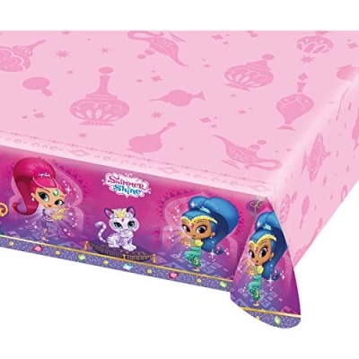 Imagen de Amscan Mantel de plástico Rosa con Tema Brillo, 1 Unidad Shimmer &amp; Shine, dibujo animado, Color, Talla única (9902156 99)